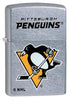 Front shot of ©NHL Pittsburgh Penguins Street Chrome™ Windproof Lighter standing at a 3/4 angle