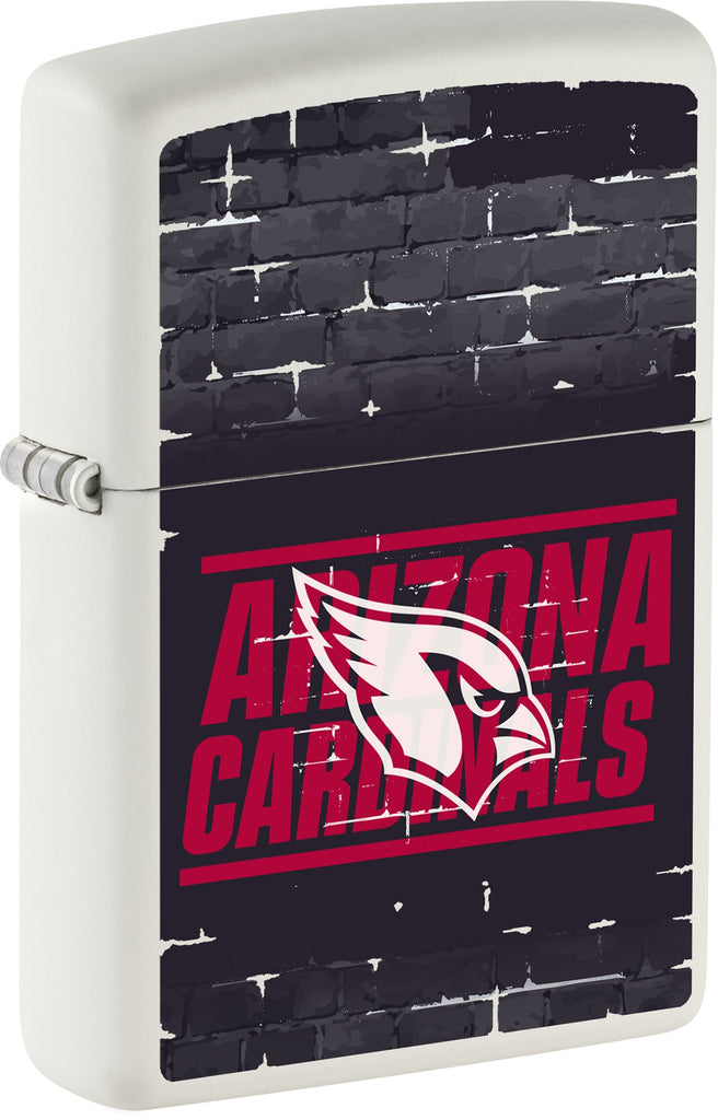 Front shot of NFL Draft Arizona Cardinals Windproof Lighter standing at a 3/4 angle.