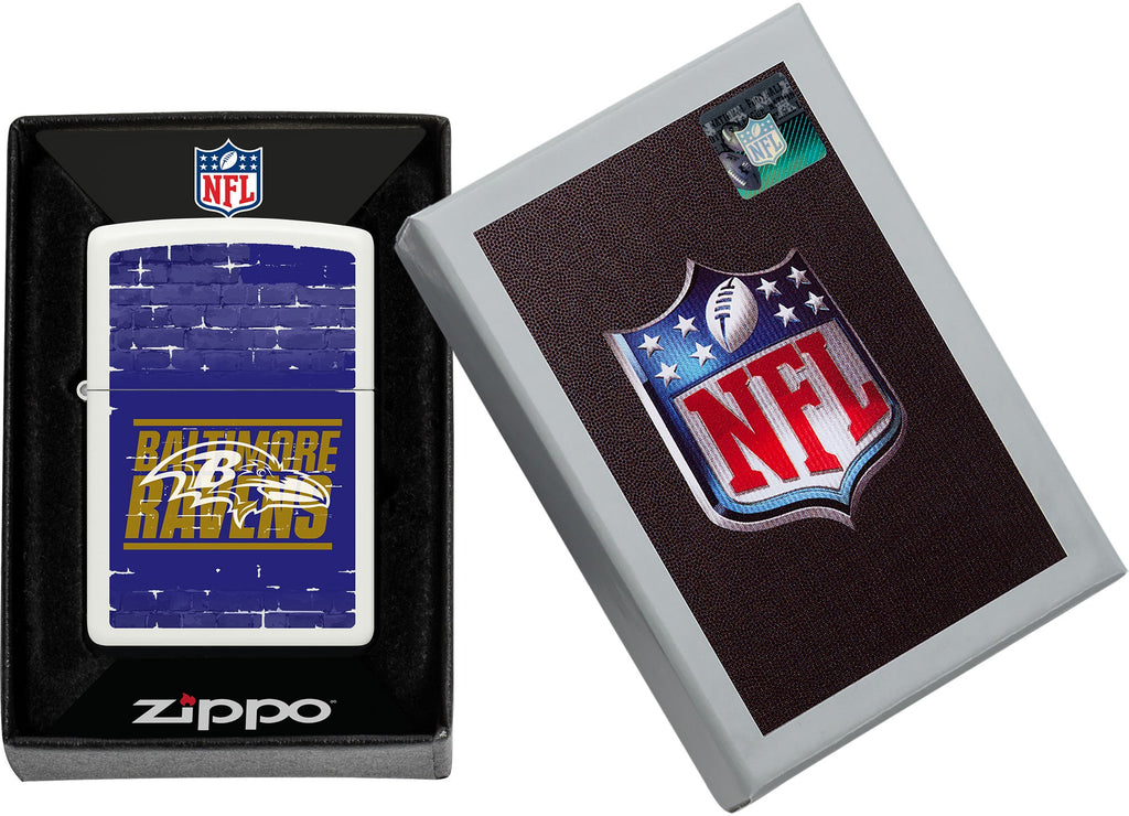 NFL Draft Baltimore Ravens Windproof Lighter in its packaging.