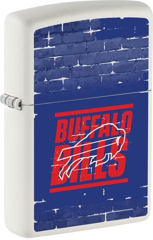 Front shot of NFL Draft Buffalo Bills Windproof Lighter standing at a 3/4 angle.