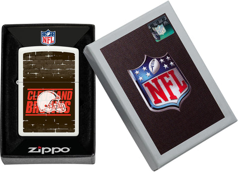 NFL Draft Cleveland Browns Windproof Lighter in its packaging.