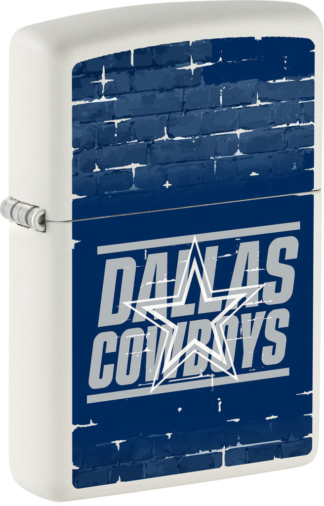 Front shot of NFL Draft Dallas Cowboys Windproof Lighter standing at a 3/4 angle.