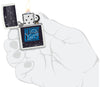 NFL Draft Detroit Lions Windproof Lighter lit in hand.