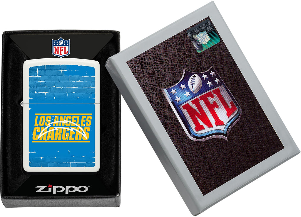 NFL Draft Los Angeles Chargers Windproof Lighter in its packaging.