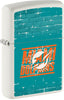 Front shot of NFL Draft Miami Dolphins Windproof Lighter standing at a 3/4 angle.