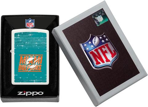 NFL Draft Miami Dolphins Windproof Lighter in its packaging.