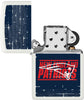 NFL Draft New England Patriots Windproof Lighter with its lid open and unlit.