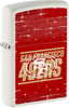 Front shot of NFL Draft San Francisco 49ers Windproof Lighter standing at a 3/4 angle.