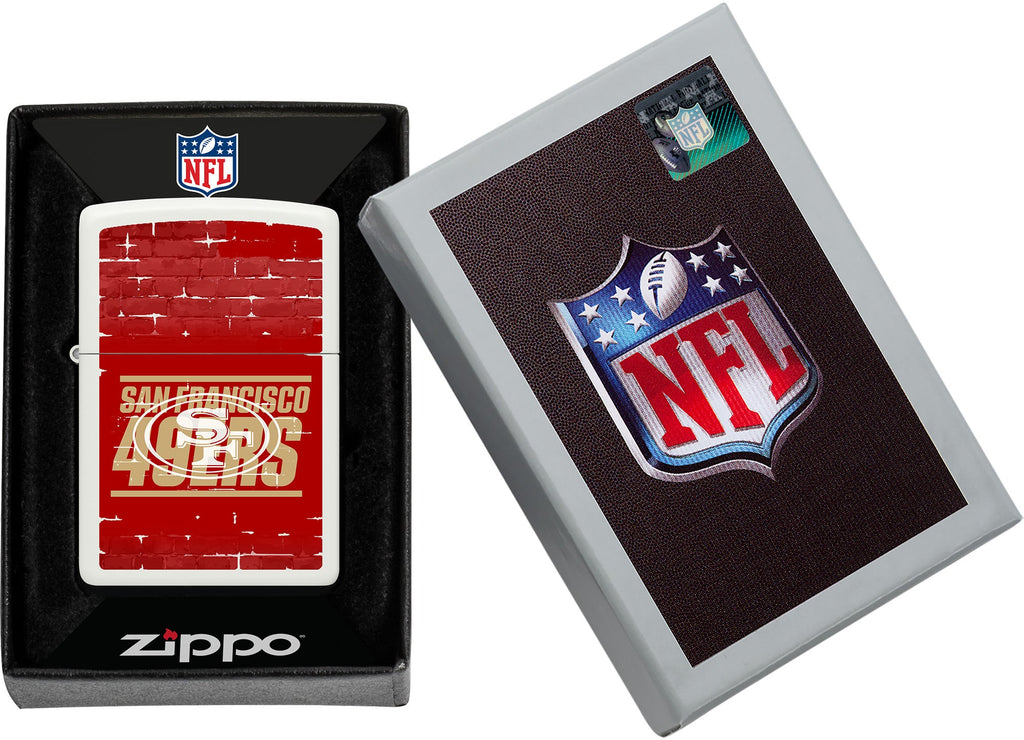 NFL Draft San Francisco 49ers Windproof Lighter in its packaging.