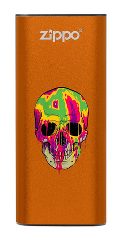 Front of Colorful Skull: Orange HeatBank® 3-Hour Rechargeable Hand Warmer