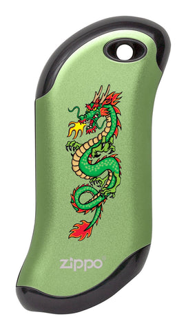 Front of Chinese Dragon: Green HeatBank® 9s Rechargeable Hand Warmer
