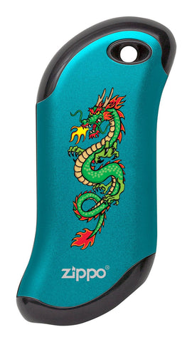 Front of Chinese Dragon: Blue HeatBank® 9s Rechargeable Hand Warmer