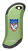 Eagle and American Flag: Green HeatBank® 9s Rechargeable Hand Warmer