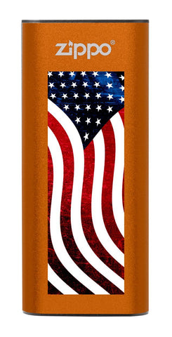 Orange American Flag: HeatBank® 3-Hour Rechargeable Hand Warmer
