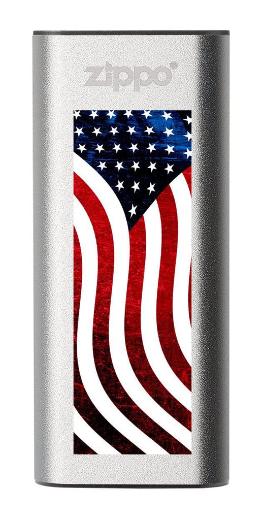 Silver American Flag: HeatBank® 3-Hour Rechargeable Hand Warmer