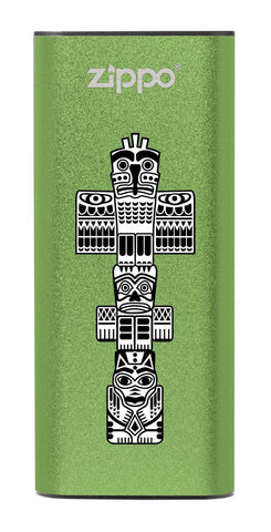 Front of Totem Pole: Green HeatBank® 3-Hour Rechargeable Hand Warmer