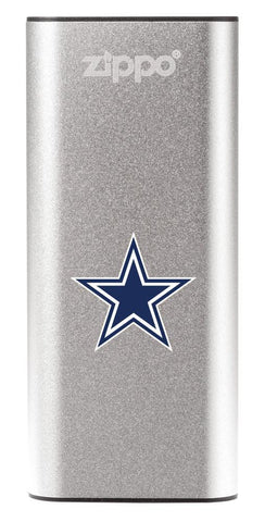 NFL Dallas Cowboys: HeatBank 3-Hour Rechargeable Hand Warmer front silver