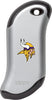 Front of silver NFL Minnesota Vikings: HeatBank 9s Rechargeable Hand Warmer