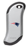 Front of silver NFL New England Patriots: HeatBank 9s Rechargeable Hand Warmer