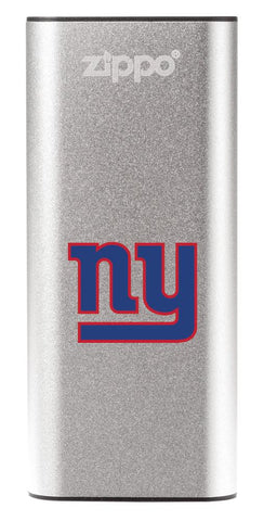 NFL New York Giants: HeatBank 3-Hour Rechargeable Hand Warmer front silver