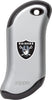 Front of silverNFL Las Vegas Raiders: HeatBank 9s Rechargeable Hand Warmer