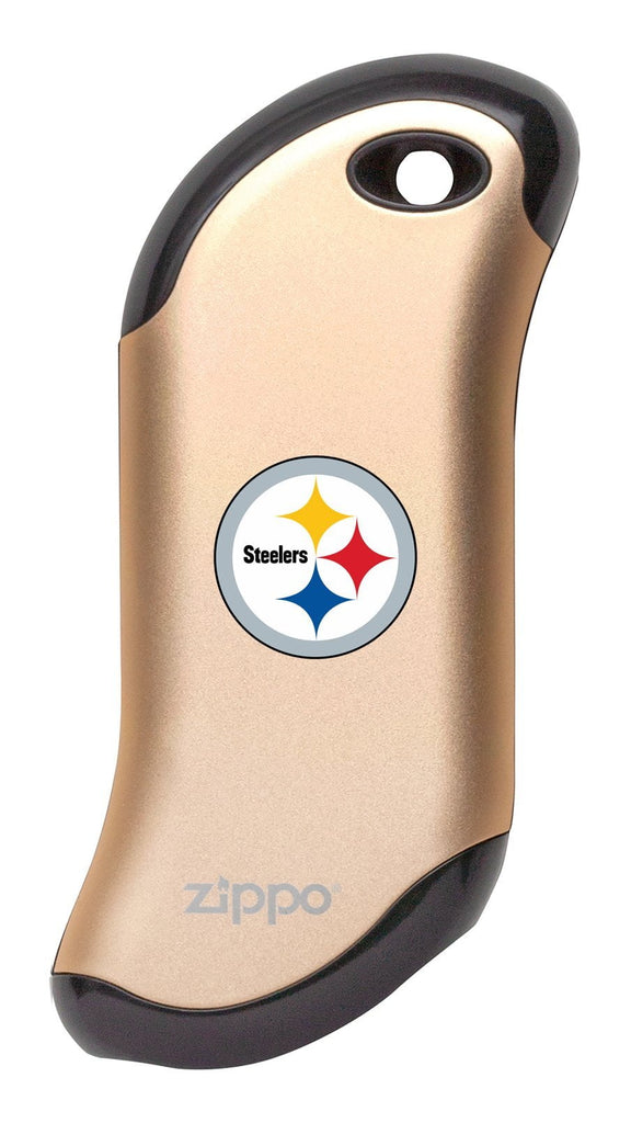 Front of champagne NFL Pittsburgh Steelers: HeatBank 9s Rechargeable Hand Warmer