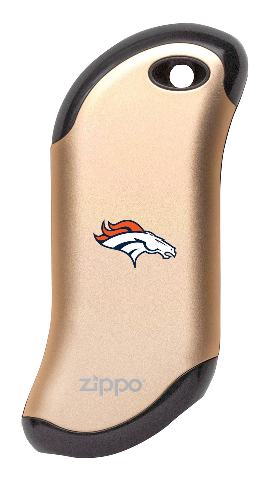 Front of champagne NFL Denver Broncos: HeatBank 9s Rechargeable Hand Warmer