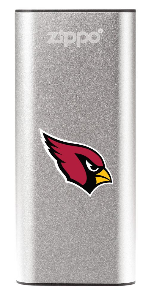 NFL Arizona Cardinals: HeatBank 3-Hour Rechargeable Hand Warmer front silver