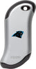 Front of silver NFL Carolina Panthers: HeatBank 9s Rechargeable Hand Warmer