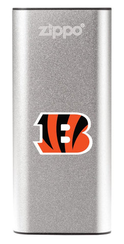NFL Cincinnati Bengals: HeatBank 3-Hour Rechargeable Hand Warmer front silver