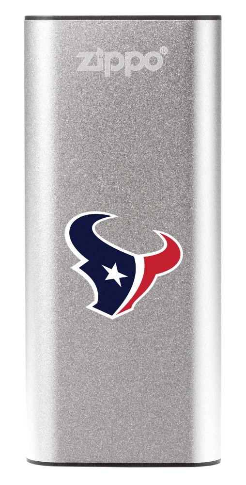 NFL Houston Texans: HeatBank 3-Hour Rechargeable Hand Warmer front silver