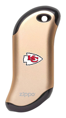 Front of champagne NFL Kansas City Chiefs: HeatBank 9s Rechargeable Hand Warmer