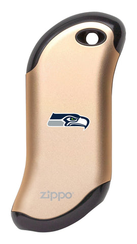 Front of champagne NFL Seattle Seahawks: HeatBank 9s Rechargeable Hand Warmer