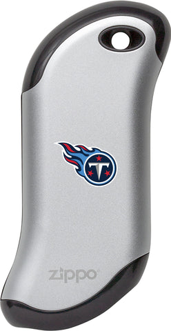 Front of silver NFL Tennessee Titans: HeatBank 9s Rechargeable Hand Warmer