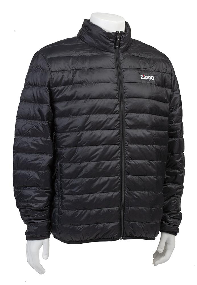 Zippo Men's Packable Down Jacket zipped up, showing at an angle