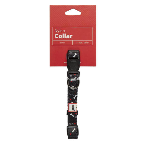 Black Nylon Pet Collar with its tag