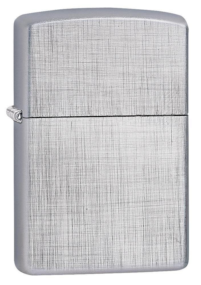 Front view of the Classic Linen Weave Finish Lighter shot at a 3/4 angle.