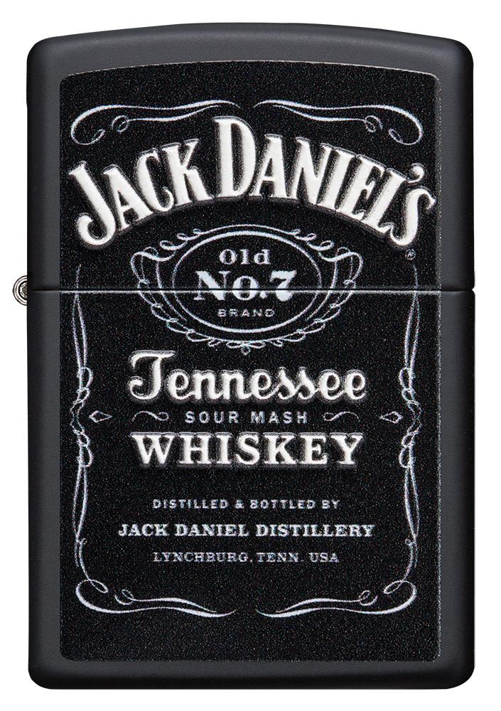 Front of Jack Daniel's® Texture Print Black Matte Windproof Lighter