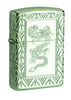 Armor® High Polish Green Elegant Dragon standing at a 3/4 angle