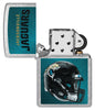 NFL Jacksonville Jaguars Helmet Street Chrome Windproof Lighter with its lid open and unlit.
