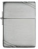 Front of Brushed Chrome 1935 Replica Windproof Lighter with Slashes