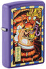 Front shot of Ramen Dragon Design Purple Matte Windproof Lighter standing at a 3/4 angle