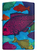 Back shot of Fishy Design 540 Color Windproof Lighter.