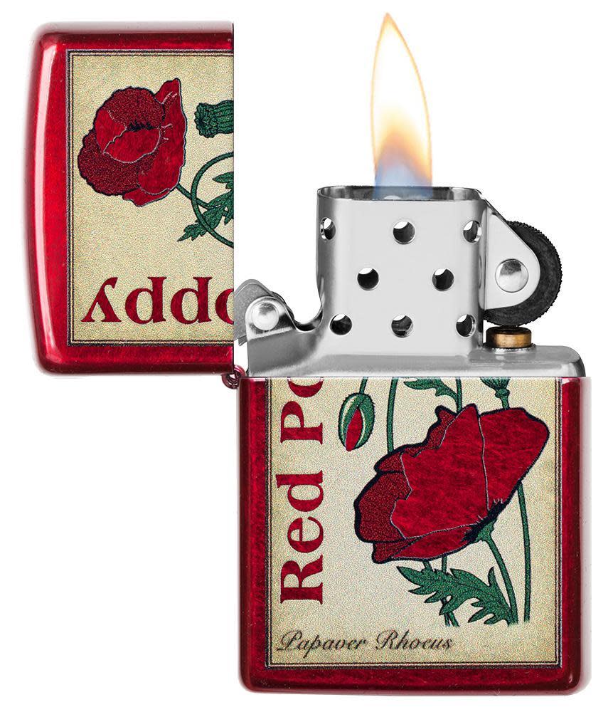 Poppy Design Candy Apple Red Windproof Lighter | Zippo USA