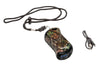 Mossy Oak® Break-Up Country® HeatBank 9s Rechargeable Hand Warmer layind donw with the included lanyard and charging cord.