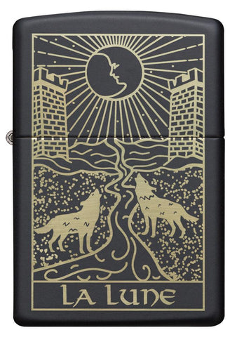 Wolf Tarot Card Design Windproof Lighter Front View