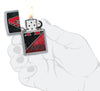 MLB® Arizona Diamondbacks™ Street Chrome™ Windproof Lighter lit in hand.