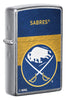Front shot of NHL® Buffalo Sabre Street Chrome™ Windproof Lighter standing at a 3/4 angle