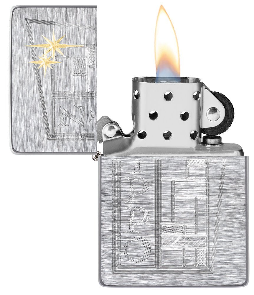 Vintage Brushed Chrome Zippo Windproof Pocket Lighter