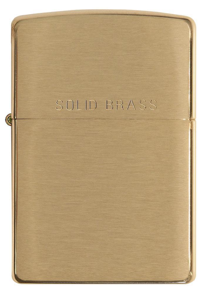 Front shot of Classic Brushed Solid Brass Windproof Lighter